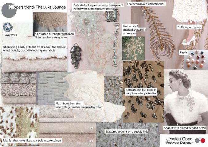 mood board for slipper design project