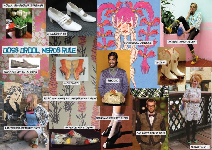 mood board for street fashion footwear brand