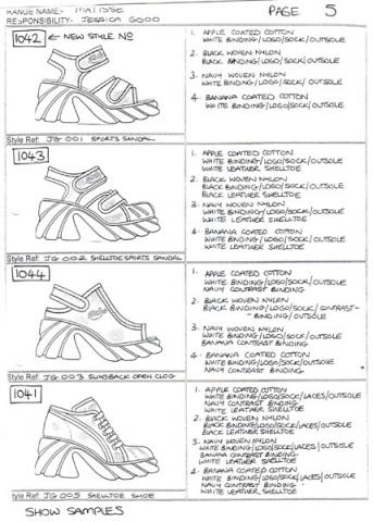 Scan of a sales sample order